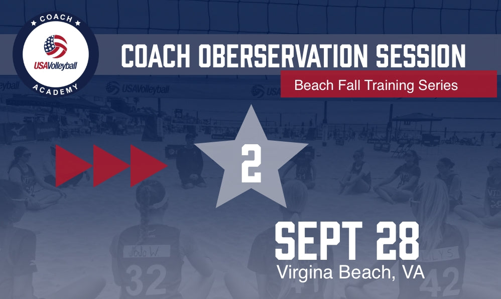 COACH OBSERVATION SESSION (2) : NTDP Beach Fall Training Series Virginia Beach, VA | Sept 28 @ Afternoon Session, 2024