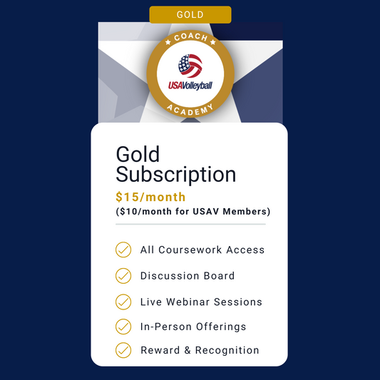 USA Volleyball Coach Academy | Gold Annual Subscription
